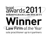 Birmingham Law Society Legal Awards Winner 2011